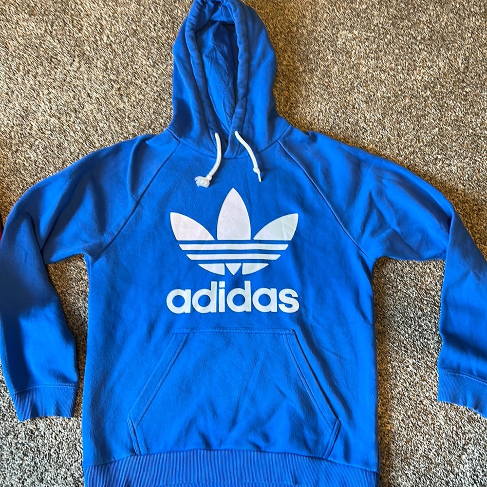 Adidas Hoodie Royal Blue / white Mens S